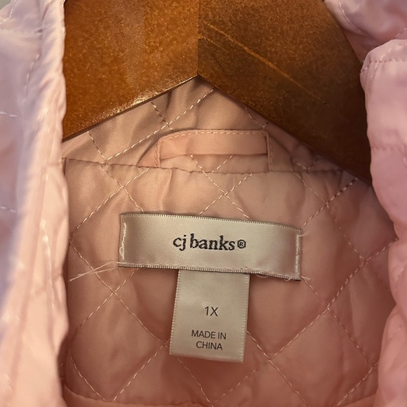 CJ Banks Light Pink Quilted Vest - Picture 2 of 3